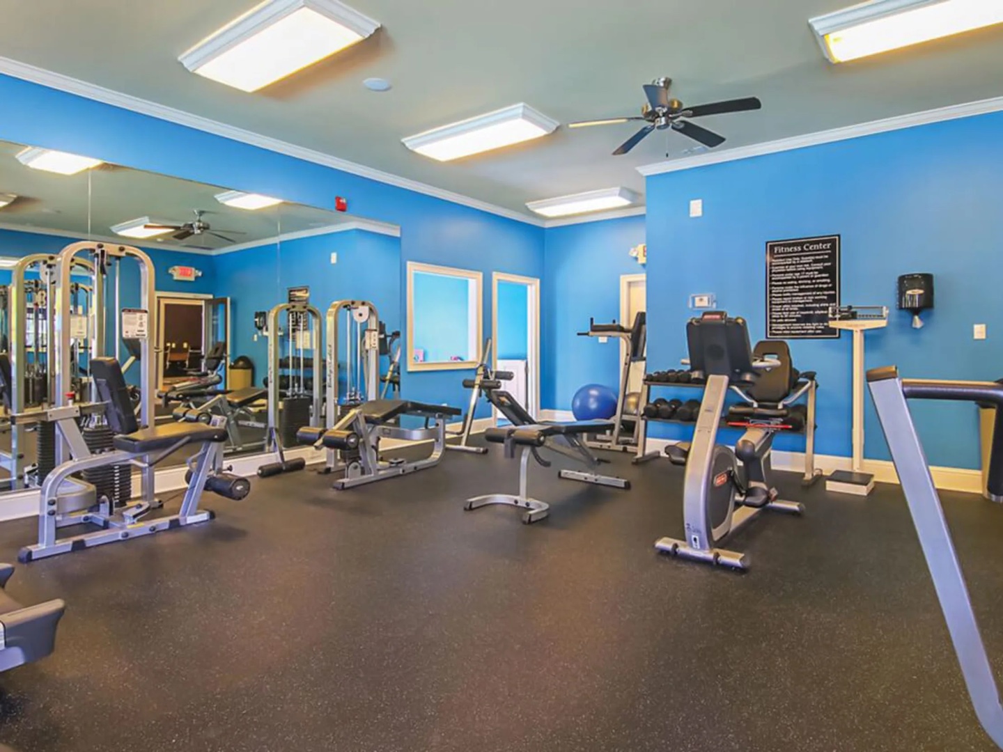 workout in our fitness center anytime