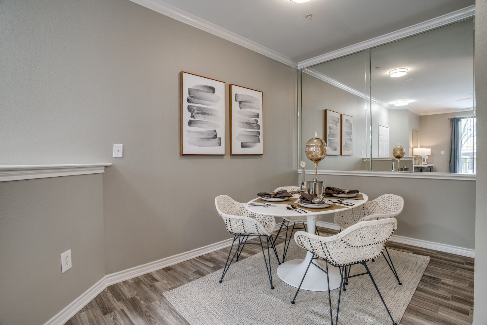 model dining room with modern furniture